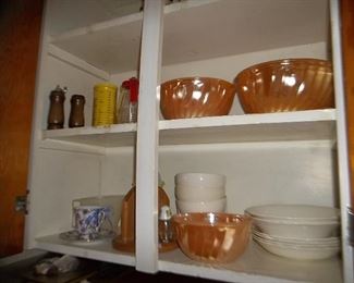 vintage luster pyrex 3 bowl set