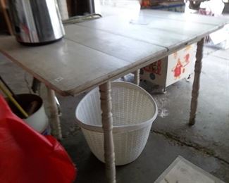 antique table with leaf-