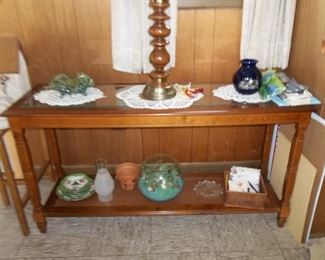 nice caned bottom sofa table