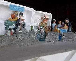 vintage glass trains, cars, and more