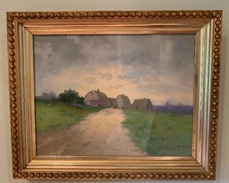 turn of the century original painting by Massachusetts artist Clarence Braley (1854 -1927)