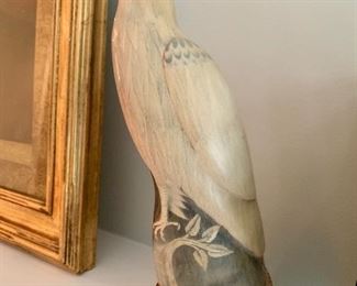Beautiful carved horn eagle figure by Barry Stein