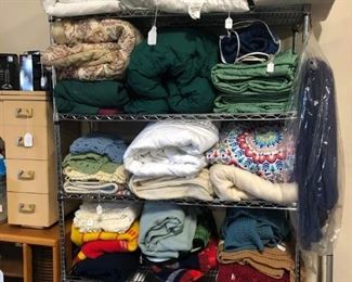 Blankets, pillows, bedding