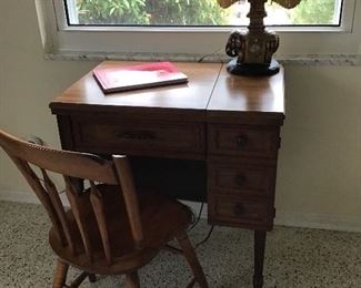 Elephant Lamp, Sewing Machine Table/Chair