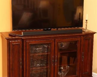 Cabinet and flat screen television.