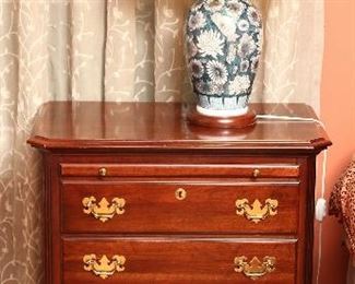 One of a pair of bedside chests.