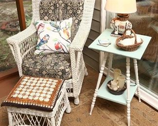 Wicker porch furniture.