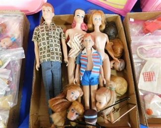 Vintage Barbie and Ken dolls
