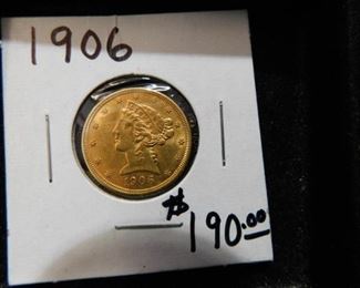 1906 $5 gold liberty
