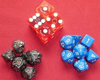 Chessex dice and dice from Blue Chip Casino
