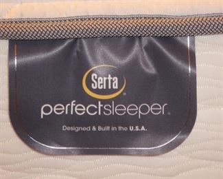 Serta perfect sleeper queen size mattress, boxspring and frame 
