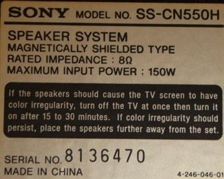 Sony center speaker SS-CN550H