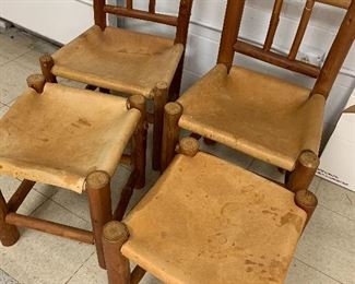 Vintage Eddie Bauer in store cabin chairs with leather seats and ottomans! Super COOL! Where yah gonna find em!?