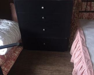 Bedside Table 5 Drawer Wood Black