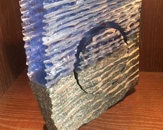 • Matthew Fine Cold Glass Sculpture, marked Fine 2008. Spoke to this artist about this work and found a piece like this of his today would be double in price .