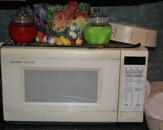 Microwave and Decorative Items
