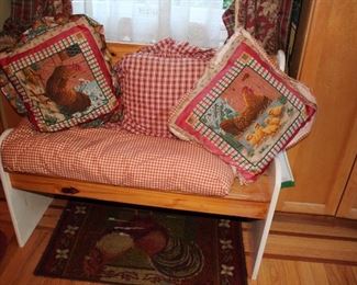 Bench, Cushions & Pillows