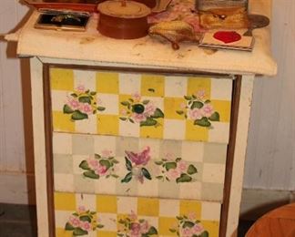 Stenciled Cabinet and Decorative Boxes