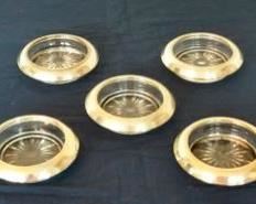 Two Set of Sterling Coasters - One Marked Frank M Whiting & Co, Marked 04