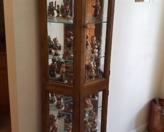 Display case with glass shelves