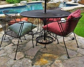 Metal table and chairs