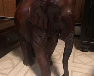 carved wood elephant large