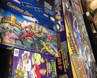 matchbox power rangers Nintendo game system vintage games in box. (Not empty)