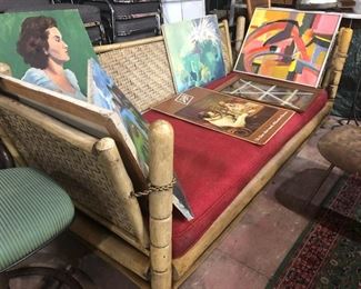 vintage bamboo sofa