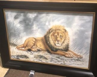 large oil painting lion
