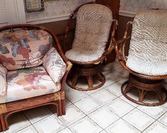 Vintage rattan bamboo chairs