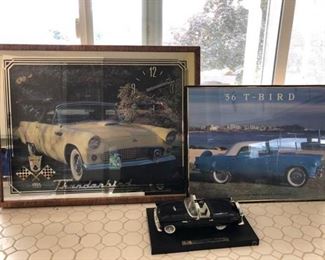 Ford Thuderbird Model, Clock and Picture