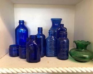 Vintage Blue Bottles