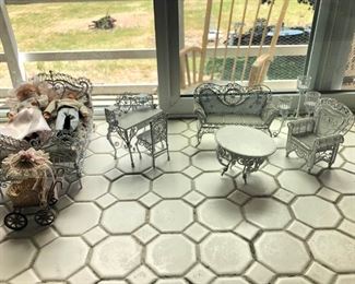 White Wire Doll House Furniture