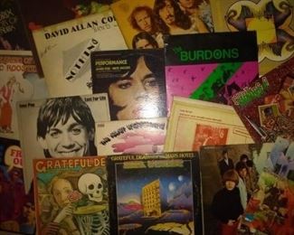 COLLECTION OF RARE MONO 1ST PRESS EARLY ROCK/ PUNK RECORDS GRATEFUL DEAD, DAVID ALLEN COE, ROLLING STONES, IGGY POP, ATOMIC ROOSTER, THE BURDONS(SEALED), VELVET UNDERGROUND, JIMMY HENDRIX, BOB DYLAN (RARE BOOTLEG)