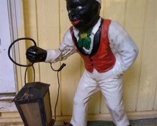 Vintage "JOCKO" Yard Jockey Man Holding Lantern