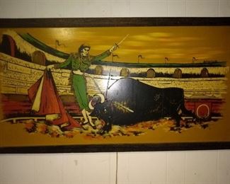 Large Mid Century Artwork with Lights