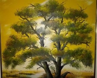 Large Mid Century Oil Painting Signed
