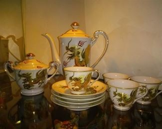 4 Piece Vintage Victora Hand Painted Tea Creamer Set