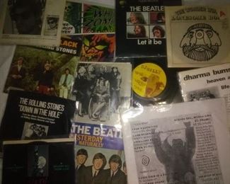 Collectible Rock and Punk 45 Records, Beatles, The Rolling Stones, Dharma Bums, White Zombie, Bob Dylan, and more