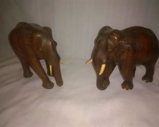Vintage Mahogany Elephants