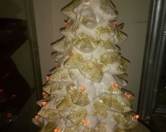 Vintage White Ceramic Christmas Tree