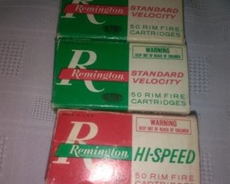 3 Boxes Remington 50 Rim Fire Cartridges