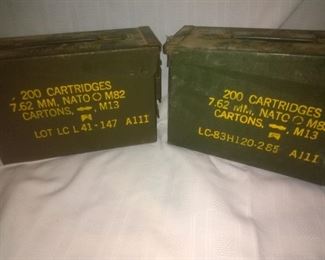 2 Vintage Military Ammo Cases