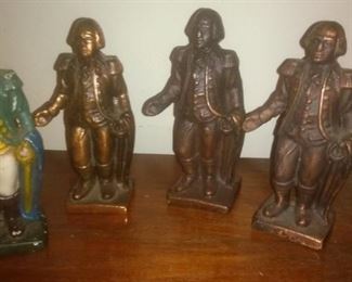 4 George Washington Shaped Cast Iron Banks Hubley