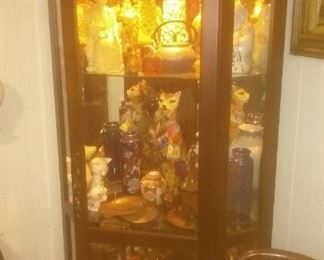 Vintage 7 foot Glass Curio Display Cabinet