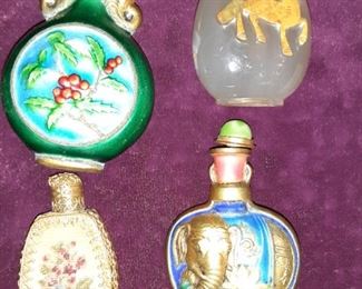 Vintage Hand Painted Snuff Bottles