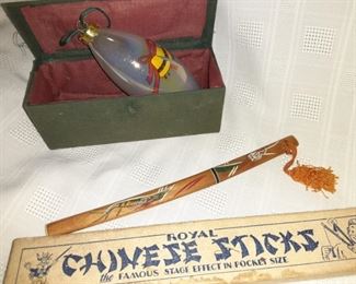 Vintage Hand Made Christmas Ornament, Mini Sword, Roy Chinese Sticks