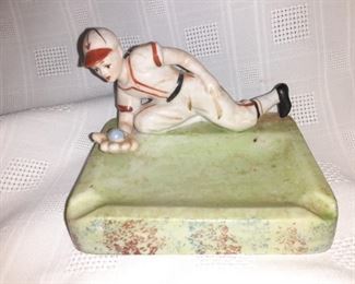 Vintage Baseball Player Ashtray