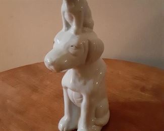 Dog and Puppy Ceramic Figurine