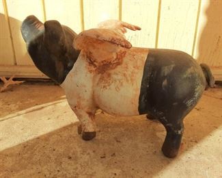 Vintage Cast Iron Pig With Wings